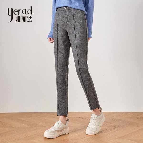 

women's pants & capris yerad winter elegant women harem office lady thicken warm elastic waist casual loose trousers, Black;white