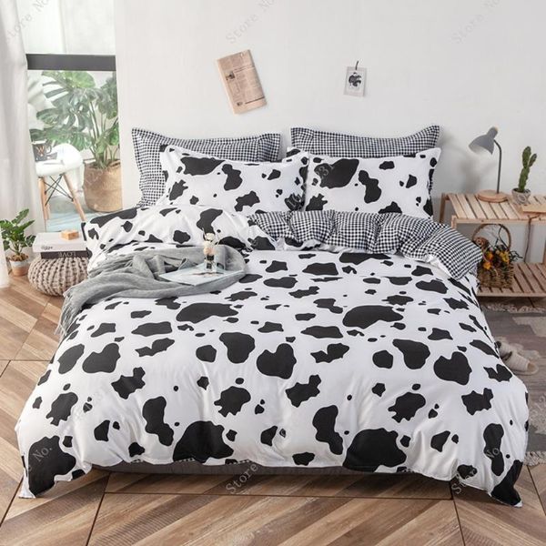 

bedding sets black white leopard cow printed bed cover set kid duvet child sheets and pillowcases comforter