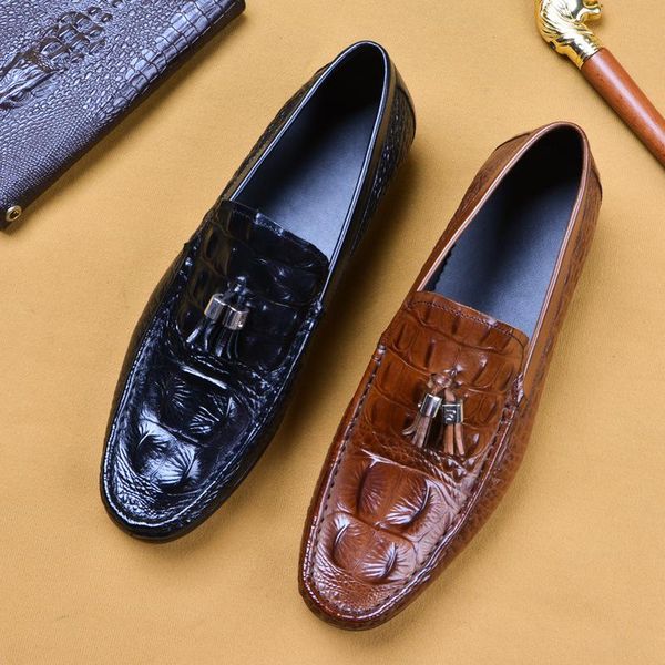 

dress shoes great2021 autumn doudou genuine leather british lazy business casual men's, Black