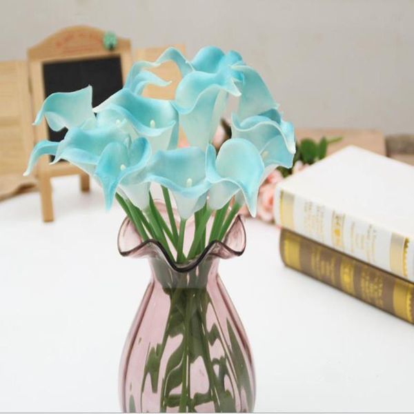 

flone feel pu artificial calla lily flowers simulation single branch for wedding home party living room balcony decor decorative & wreaths