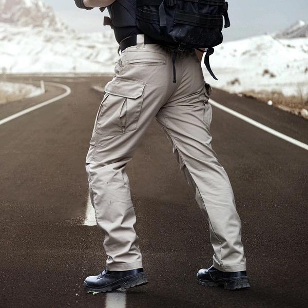 

men's pants mens military cargo tactical army outdoor trousers workout joggers swearpants plus size camo casual for men clothing, Black