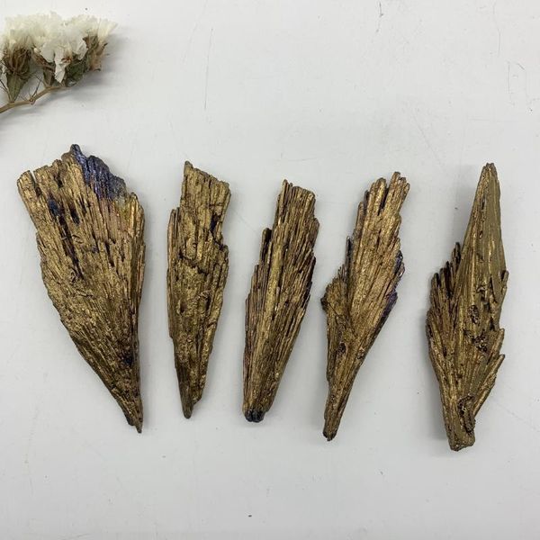 

5-20g golden sliver titanium black tourmaline aura quartz crystal peacock tail decoration crafts crystals and stones healing decorative obje