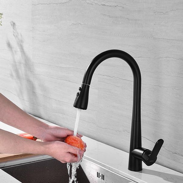 

black pull kitchen faucet and cold water tank balcony laundry sink retractable swivel bathroom faucets