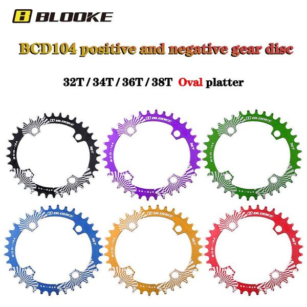 

bike heels & chainwheels blooke mountain chain sprocket mtb oval plate 32t 34t 36t and 38t 104 bcd narrow wide