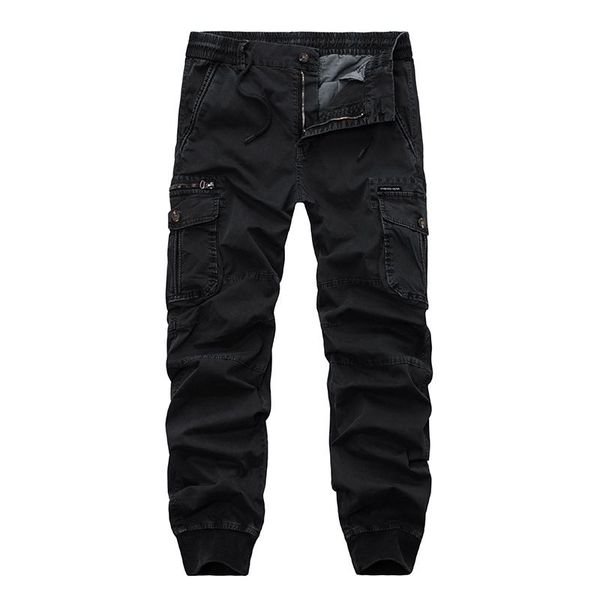 

multi-pocket style assault tactical pants, lightweight cotton outdoor military combat overalls, work pants, Black