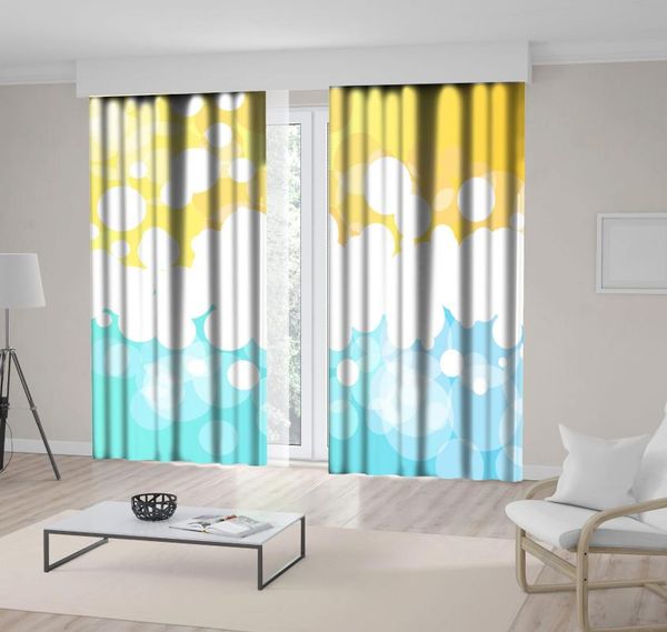 

curtain & drapes abstract sandy beach and sea sunny summer day sunlight reflection on ocean art yellow blue white
