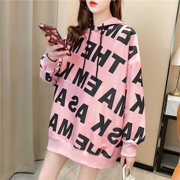 

kawaii korean style hoodies pink women sweetshirt letter veste femme cute hip hop casual sudaderas tumblr ropa para mujer women's & sw, Black