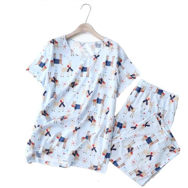 

women's sleepwear women japanese style pajamas set o-neck fresh cute cartoon printed pants 2pcs ladies homewear casual wear qy, Black;red