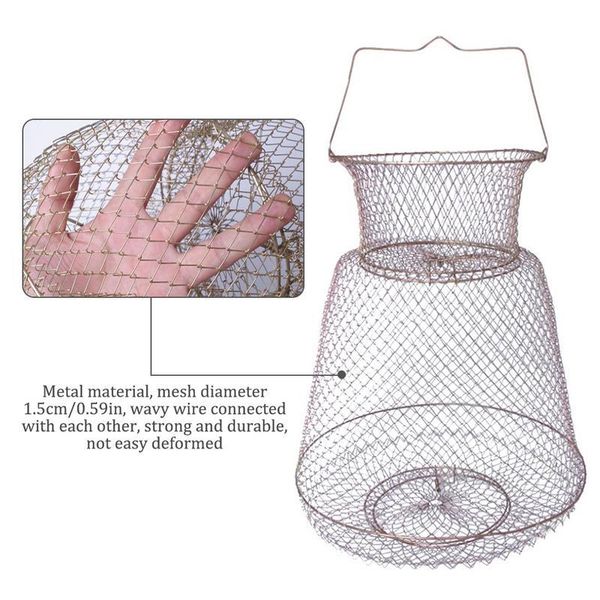 

foldable metal wire fishing net cage iron basket for crabs squid shrimp accessory accessories