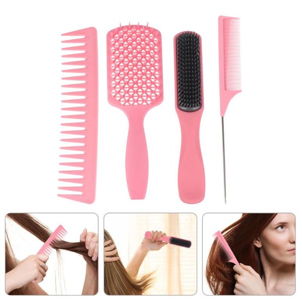 

hair brushes 1 set combs wet and dry dual use detangling, Silver
