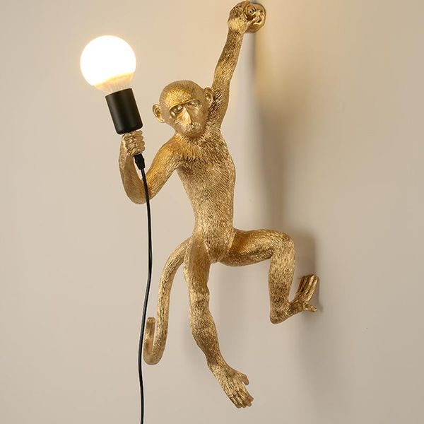 

modern led monkey wall lamp for living room art decor home hanging pendant lights restaurant dining lighting fixtures