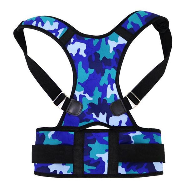 

magnetic posture corrector corset back support orthopedic correction belt, Black;blue