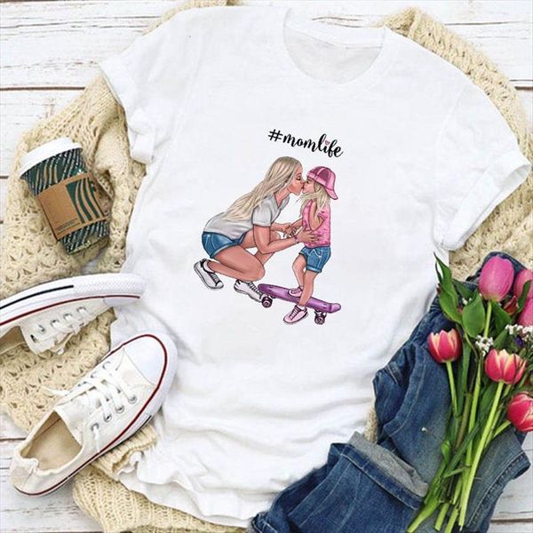

summer white harajuku kawaii mom womens t shirt daughter comfortable vogue aesthetic lovely femal tee