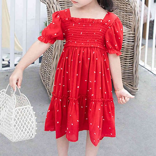 

girl's dresses summer girl party princess for girls polka dot pattern toddler clothes children tx5y, Red;yellow