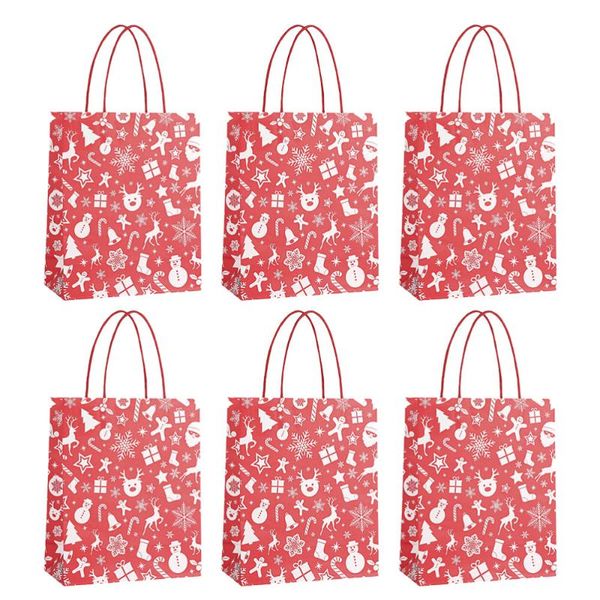 

gift wrap 6pcs christmas kraft paper bags cookie bag packing for party decor