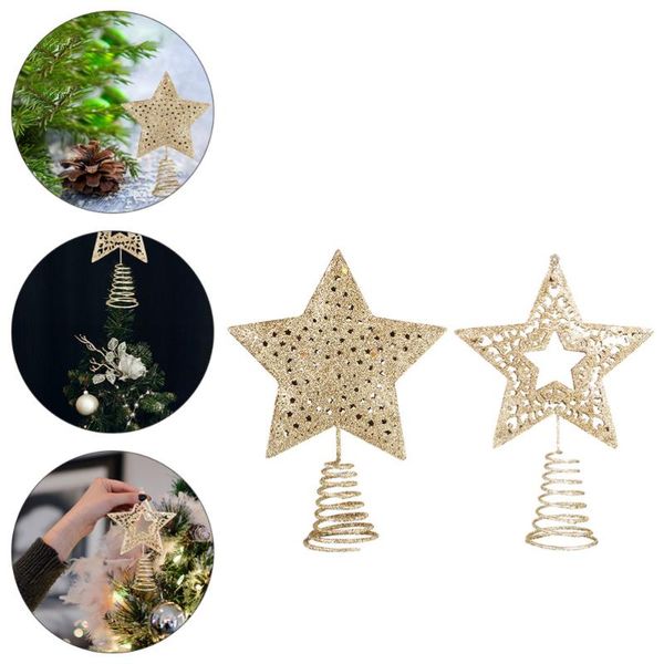

christmas decorations 2 pcs beautiful table decors attrative treestars 3d po props (golden)