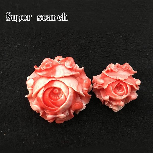 

charms 1 piece of red and white mixed color hand-carved large flower pendant necklace female ethnic windmill ornaments, Bronze;silver