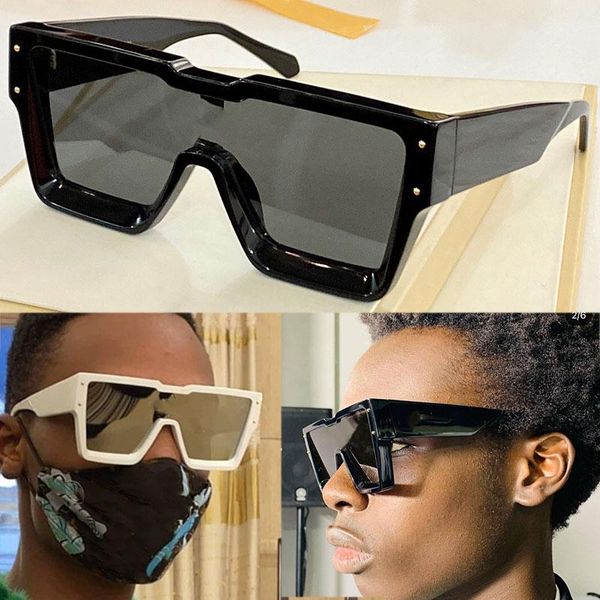 

designer cyclone sunglasses z1547 angular line frame and deep bevel design thick plate reflective crystal decoration classic men's glas, White;black