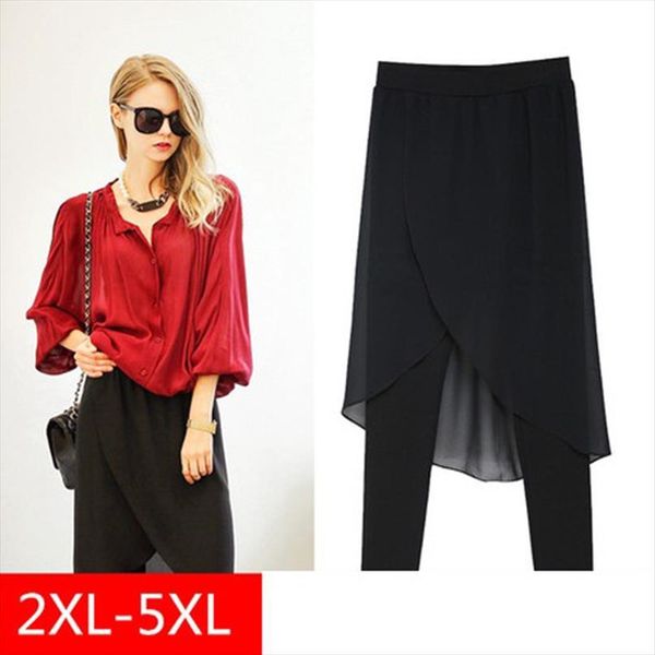 

5xl plus big size women pant panty spring autumn bermuda feminina fashion stitch black pants skirts female a1735, Black;white