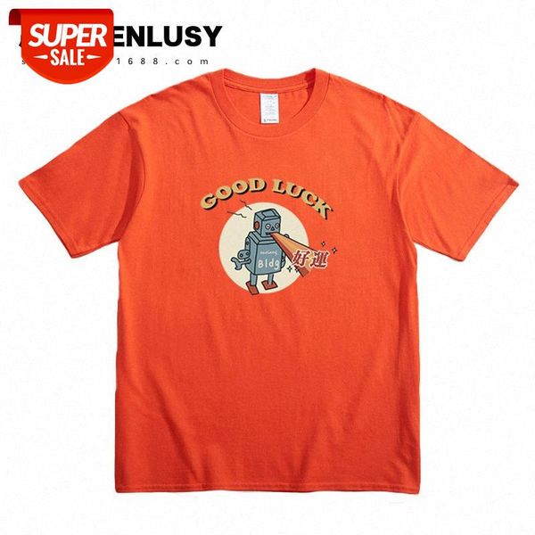 

chinese style good luck print men's short-sleeved couple t-shirt #jp27, White;black