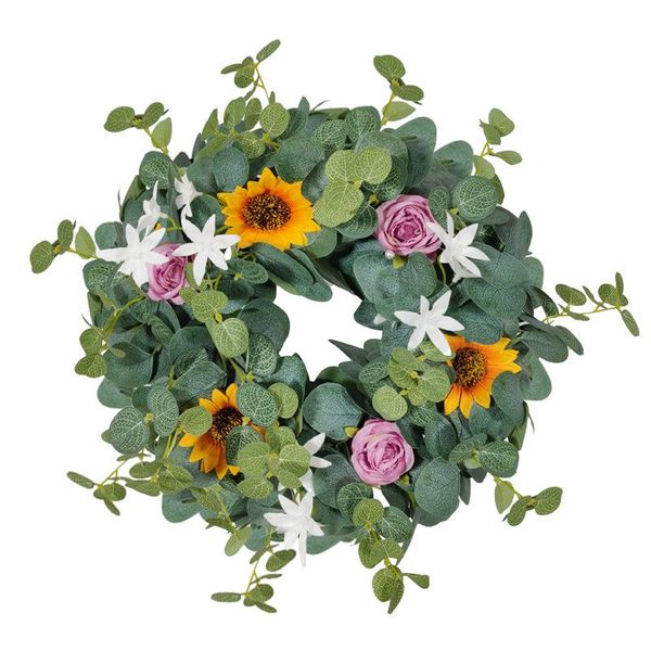 

decorative flowers & wreaths blooming wreath artificial flower spring green plant restaurant wedding festival decoration garland wall door h