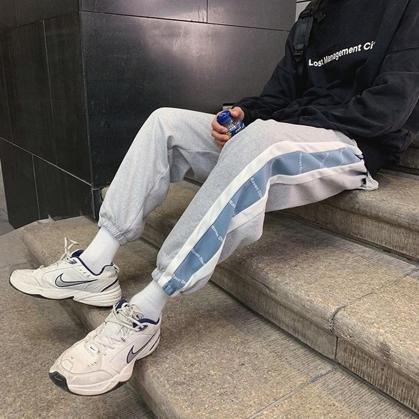 

spring ins men's sweatpants jogger pencil pants trousers fashion hip hop harajuku casual teens boys male streetwear korean, Black