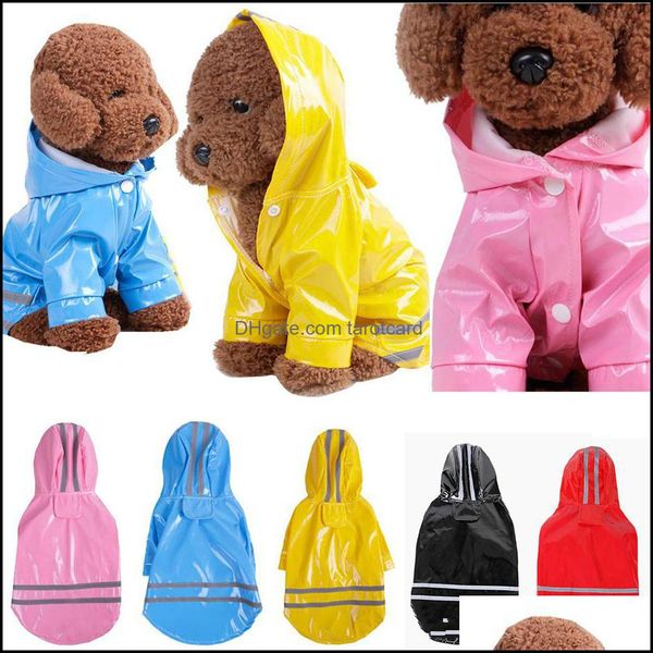 Hundebekleidung liefert Haustierhausgarten Pu-Regenmantel-Jackenmantel Wasserdichter Hoodie Colthes Welpe S-XL Super coole Regenmäntel Drop-Lieferung 2021