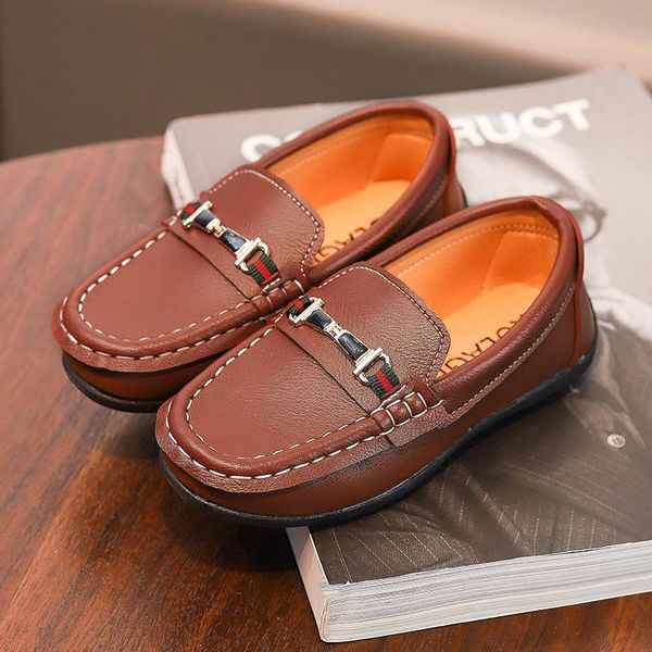 

flat shoes baby boy black leather soft sewing shallow boat kids fashion boys platform mary jane autumn, Black;grey