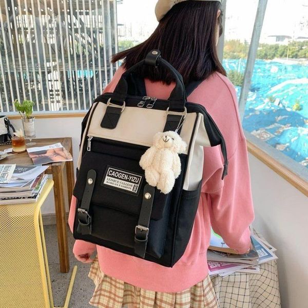 

backpack multifunctional portable travel bag female small schoolbag multiple pocket waterproof nylon women lovely book