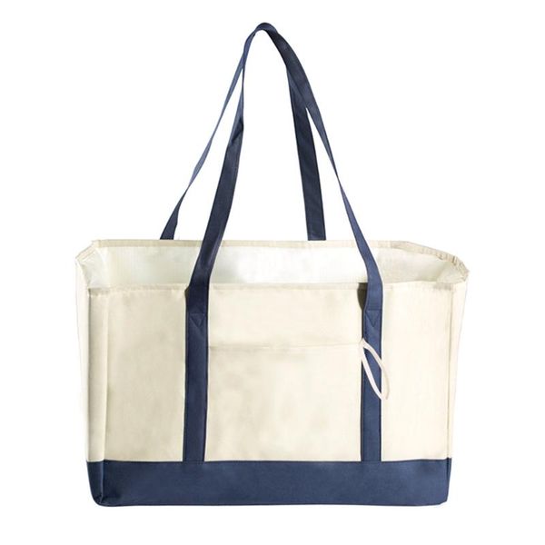 

foldable pouch portable home wear resistant with handles insulated reusable washable grocery bag shopping kitchen large capacity storage bag