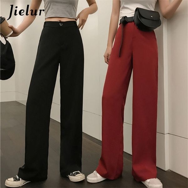 

black summer pants solid color trousers women high waist pantalon femme loose slim chic woman roupas 210426, Black;white