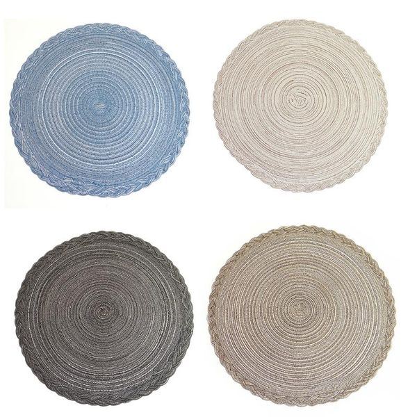 

mats & pads 4pcs round placemats for dining table woven heat resistant anti-slid kitchen mat