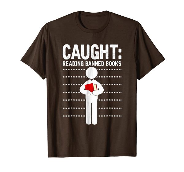 

caught reading banned books t shirt, White;black