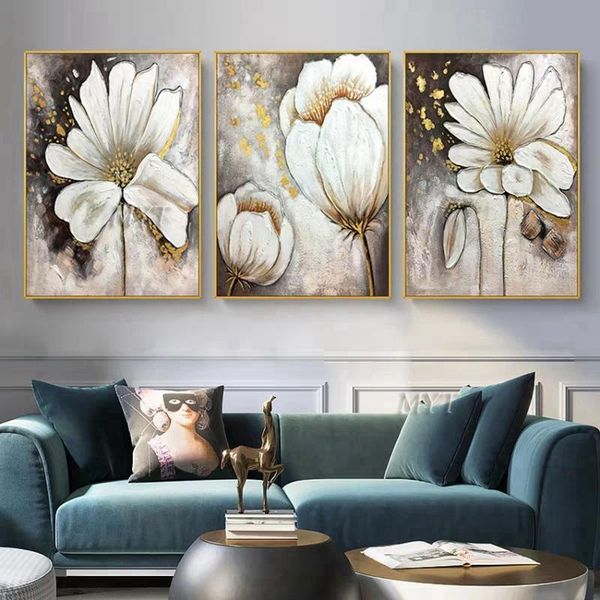 

paintings 1pcs flower pictures 100% handpainted abstract oil painting wall decoration home decor art picture for living room unframed