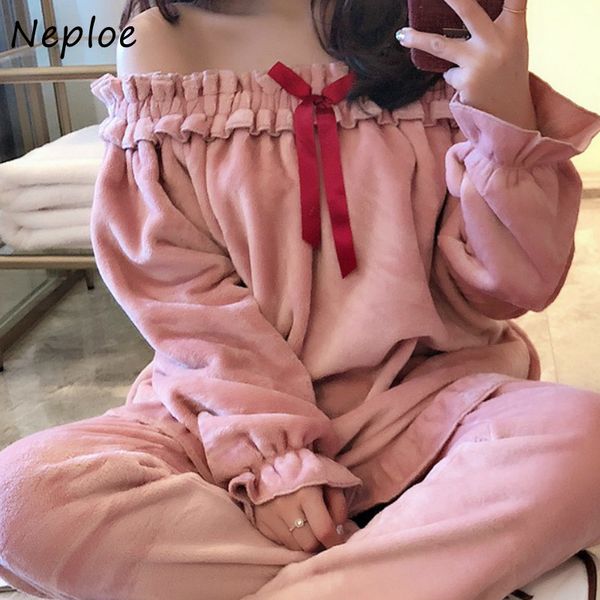 

neploe two-piece set pajama sets women's sleep 1f942 210423, Black;red