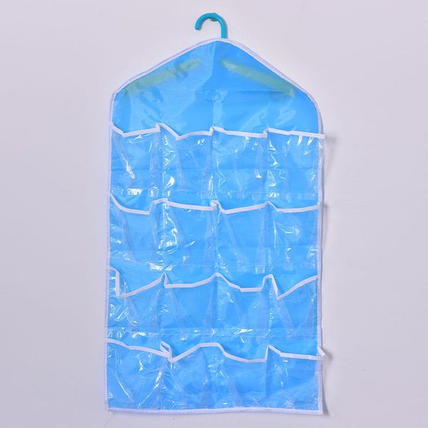 

portable 16 grid foldable wardrobe wall door back hanging bag underwear sock shoe storage organizer sundries boxes & bins