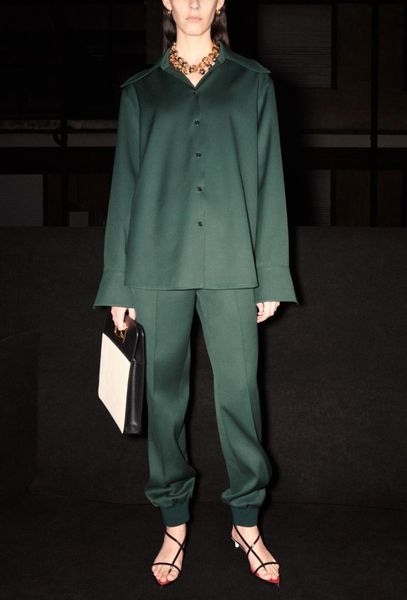 

women's two piece pants 2021 fashion classic women loose solid color shirt blouse or casual temperament set, White