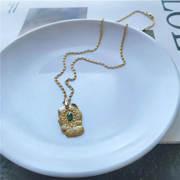 

pendant necklaces fashion retro simple irregular metal necklace, Silver