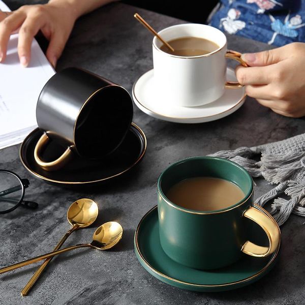 

cups & saucers japanese european coffee cup set china bone reusable with saucer white xicara de cafe creative drinkware oo5bd