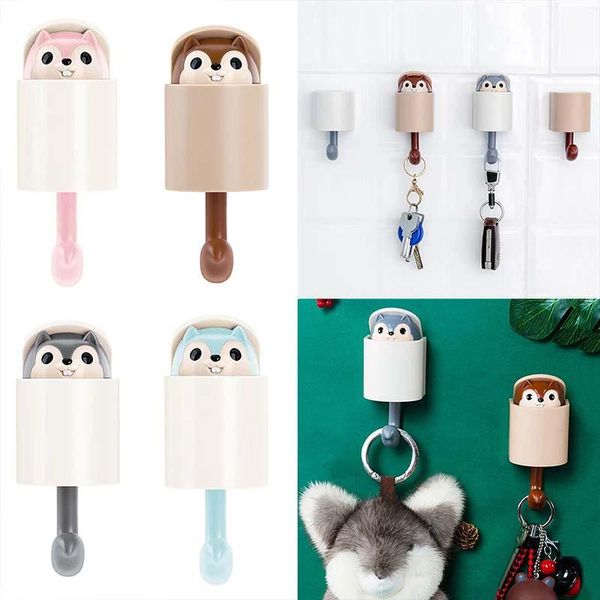 

hooks & rails cute squirrel wall key hook room door holder wardrobe strong sticky hanging clothes rack hanger