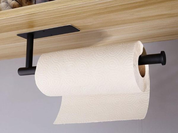 

toilet paper holders 304 stainless steel towel roll shelf self-adhesive bathroom large hanging creative kitchen holder