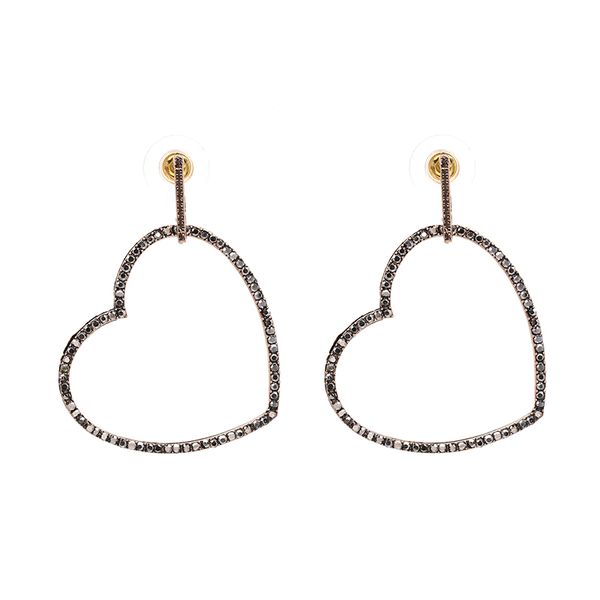 

vintage dangle earrings metal maxi jewelry party statement charm heart earrings, Silver