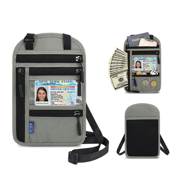 

outdoor bags travel document storage bag passport holder rfid id organizer shoulder adjustable neck strap use for unisex