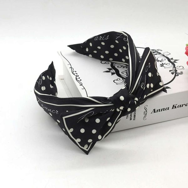 

hoop wide edge net red headdress dot temperament girl, Black;brown