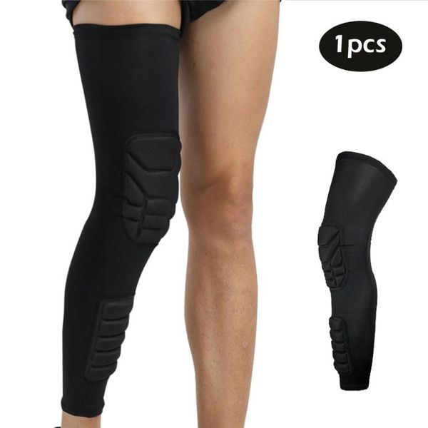 

elbow & knee pads absorption basketball sleeve football brace support leg protector for cycling #20, Black;gray
