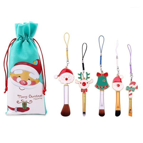 

5pcs christmas makeup brush set mini foundation powder blush eyeshadow cosmetic x7ja1