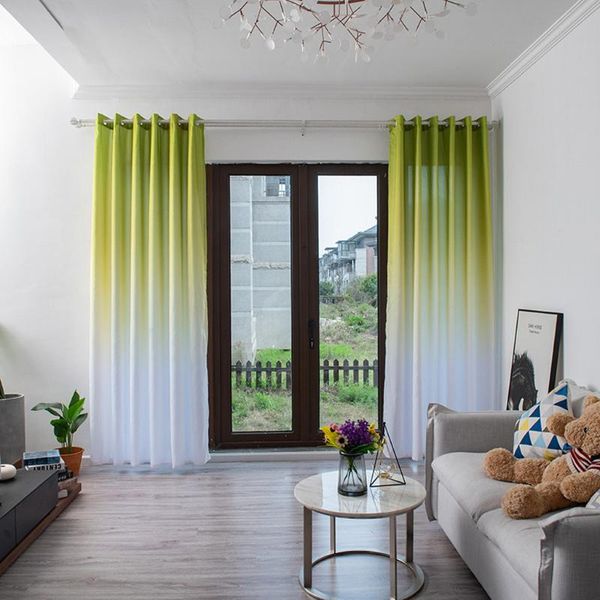 

gradient color curtain through tube drape ecorative full shading window sheer valance & drapes
