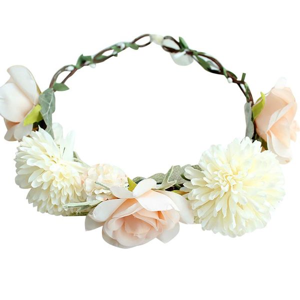 

women flower hair garland crown headband floral wreath hairband balcony garden wedding and home decor 2021 decorative flowers & wreaths