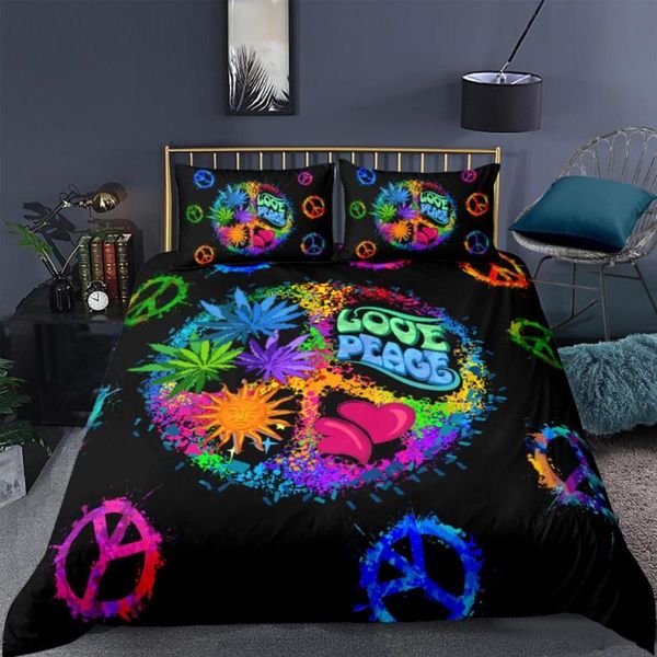 

bedding sets peace comforter cases 3d bike duvet cover pillow king  super twin double size 140*200cm modern beddings