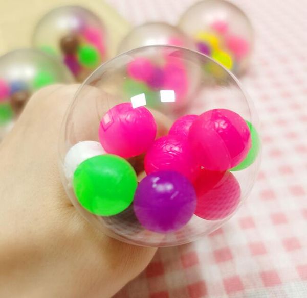 Esprema as bolas de estresse com os grânulos coloridos de DNA para crianças adultos fansteck arco-íris Squishy Sensory Ball Ferramenta de exercício